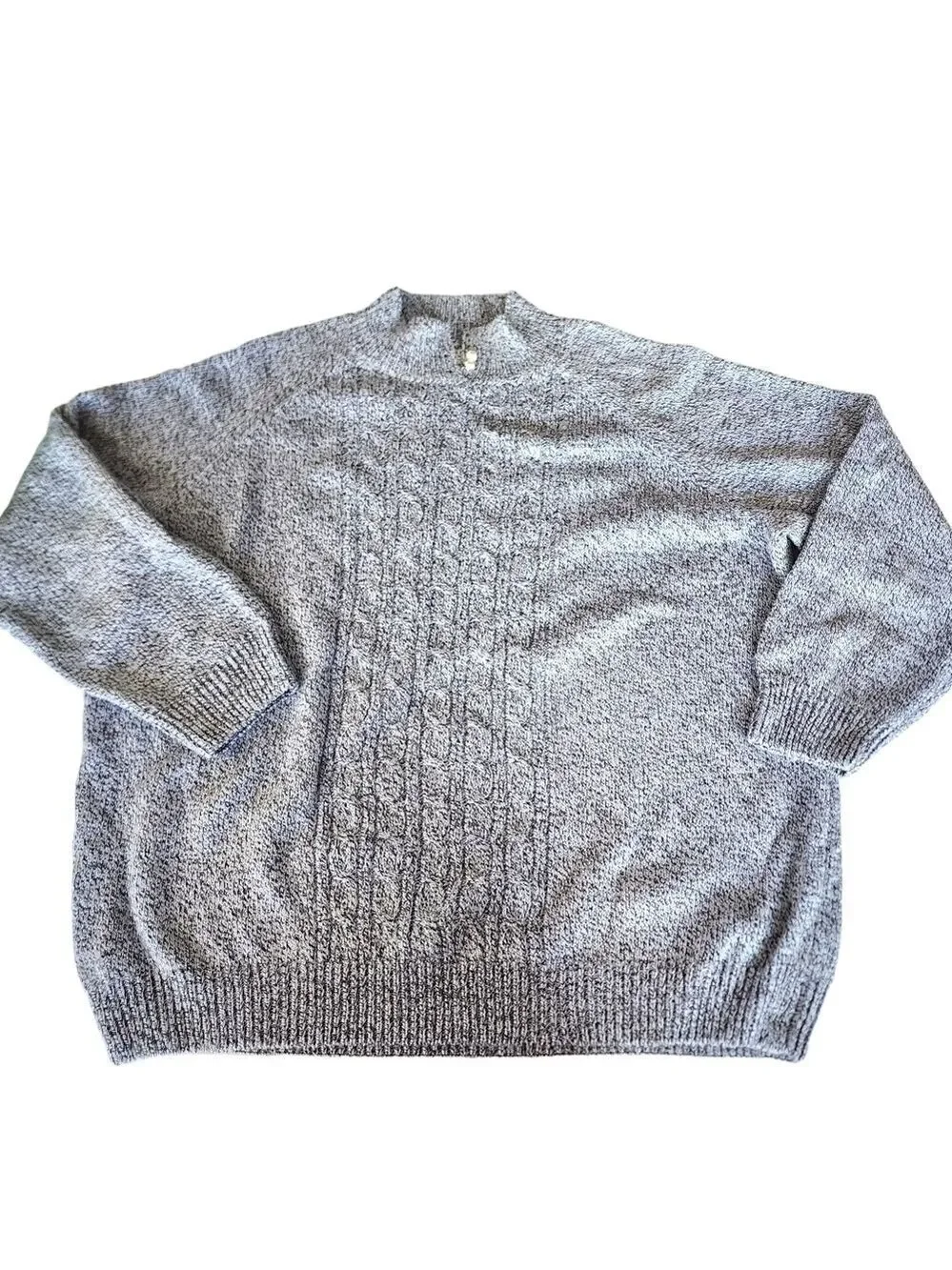 Rebecca Malone 2x plus size knit sweater mock neck braided design